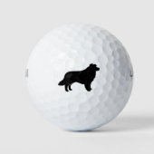 Balles De Golf Bordure Collie Silhouette (Devant)