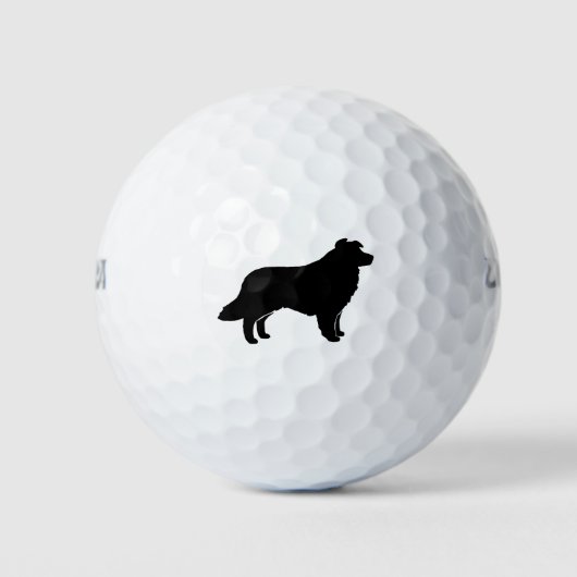 Balles De Golf Bordure Collie Silhouette (Devant)