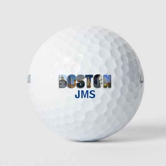 Balles De Golf Boston MA City Voyage Photos Monogrammes Initiales (Devant)