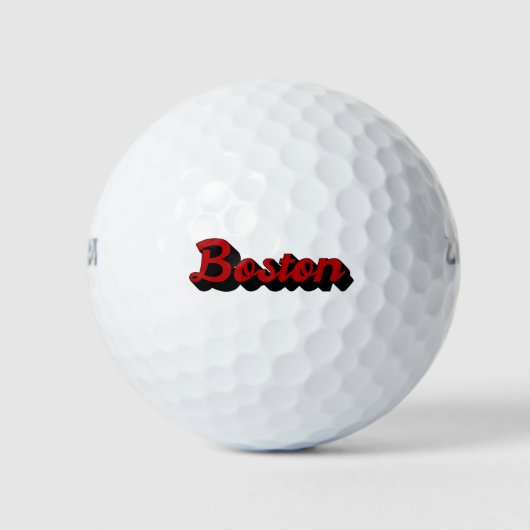 Balles De Golf Boston rouge et noir (Devant)