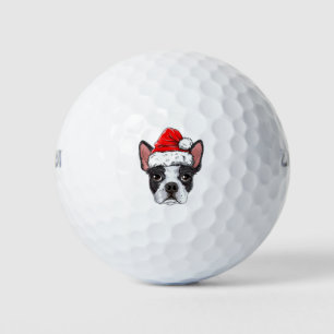 Balles De Golf Boston Terrier Père Noël T Shirt Christmas Kids Bo