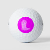 Balles De Golf Bottes de cowboy Étoiles rose (Devant)