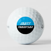 Balles De Golf Boule cool avec le nom bleu (Recto)
