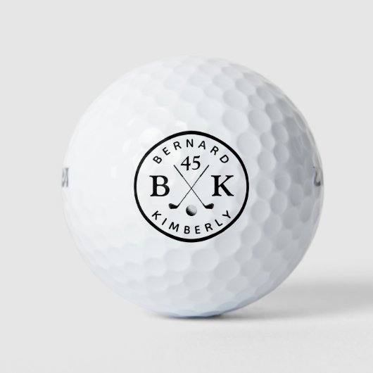 Balles De Golf Boule cool avec nom âge monogramme (Devant)
