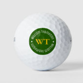 Balles De Golf Boule de golf avec nom ( monogramme cercle vert ) (Devant)