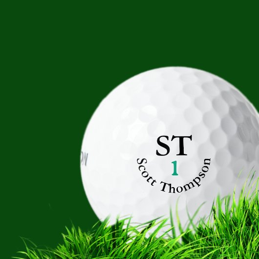 Balles De Golf Boule de golf avec son nom en noir avec le numéro 