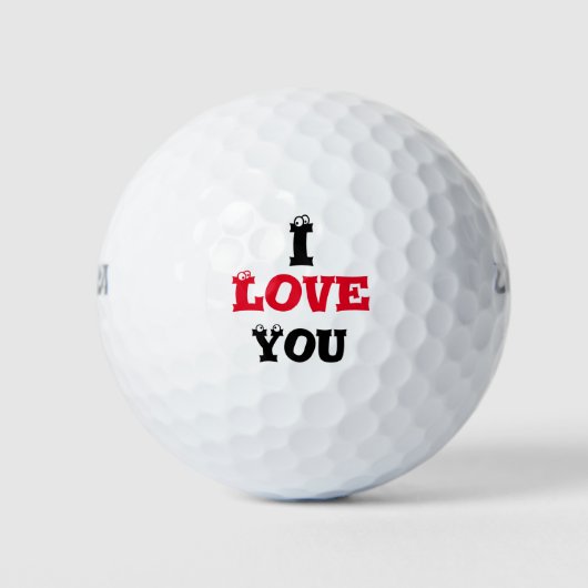 Balles De Golf Boule de golf I Love you avec un visage drôle sur  (Devant)