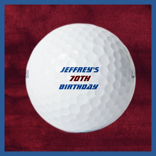 Balles De Golf Boule de golf personnalisée, 70e anniversaire