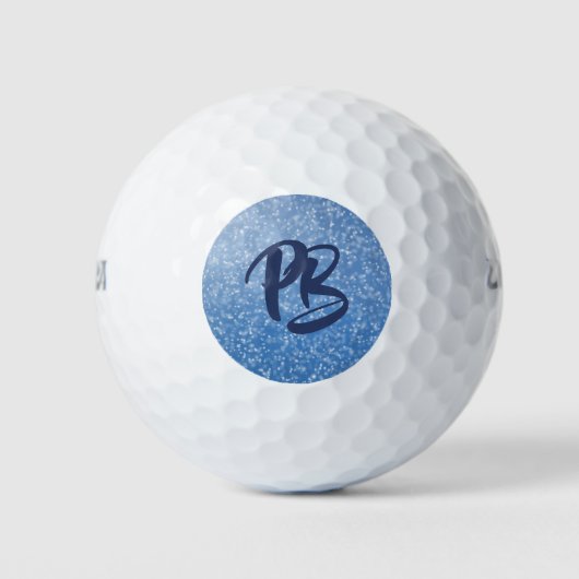 Balles De Golf Boule de golf personnalisée Blue Sparkle (Devant)