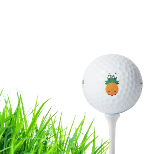 Balles De Golf Boule de golf Tropical Kawaii Pineappi Fruit Dista