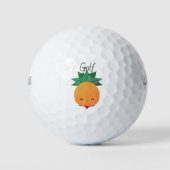 Balles De Golf Boule de golf Tropical Kawaii Pineappi Fruit Dista (Devant)