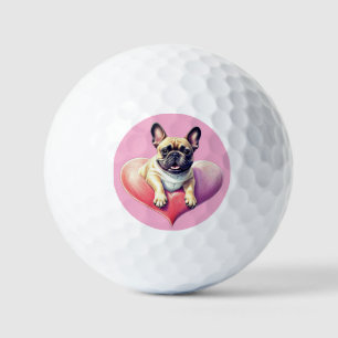 Balles De Golf Bouledogue français coeur Fête des mères 