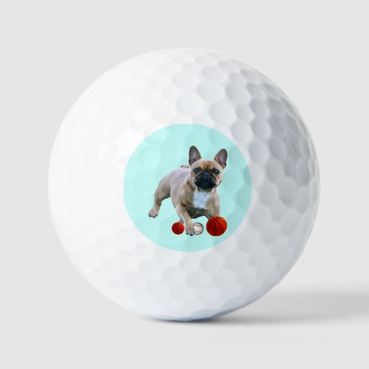 Balles De Golf Bouledogue français sautillant  (Recto)