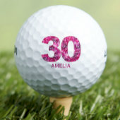 Balles De Golf Boules de golf 30 ans modernes 30 initiales roses