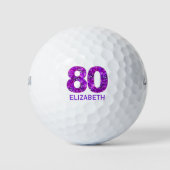 Balles De Golf Boules de golf 40e anniversaire moderne 80 initial (Devant)