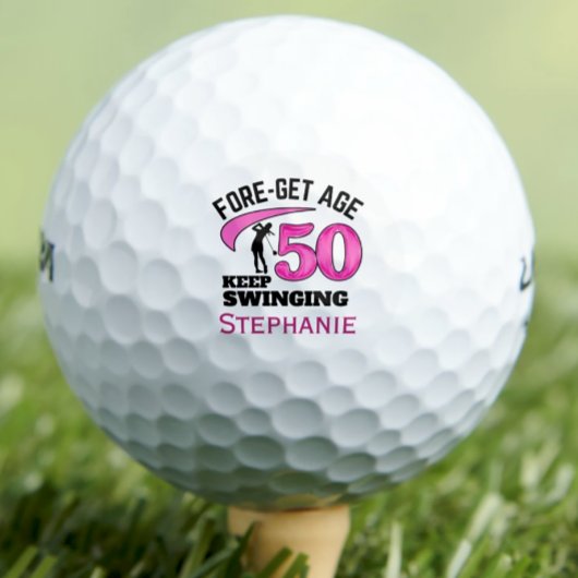 Balles De Golf Boules de golf 50e anniversaire moderne initiales 