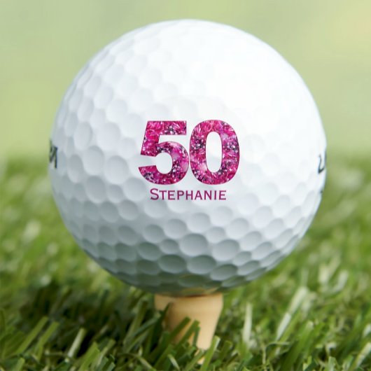 Balles De Golf Boules de golf 50e anniversaire moderne initiales 