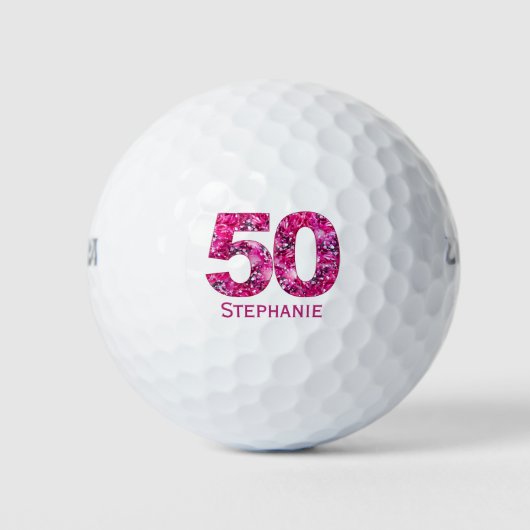 Balles De Golf Boules de golf 50e anniversaire moderne initiales  (Devant)