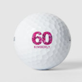 Balles De Golf Boules de golf 60e anniversaire moderne initiales  (Devant)