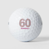 Balles De Golf Boules de golf 60e anniversaire moderne initiales  (Devant)