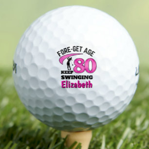 Balles De Golf Boules de golf 80e anniversaire moderne 80 initial