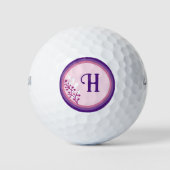 Balles De Golf Boules de golf - Ajouter votre initiale - Violet (Devant)