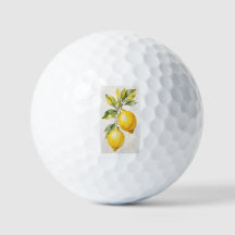 Boules de golf avec élégante image citron