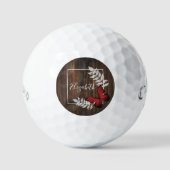 Balles De Golf Boules de golf de papillon rouge rustique (Recto)