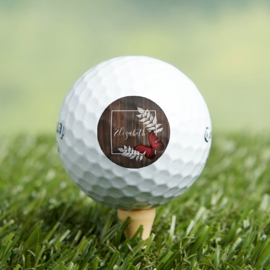 Balles De Golf Boules de golf de papillon rouge rustique (T-shirt Insitu)