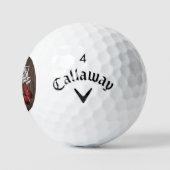 Balles De Golf Boules de golf de papillon rouge rustique (Logo)