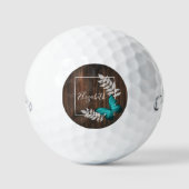 Balles De Golf Boules de golf de papillon Turquoise rustique (Recto)