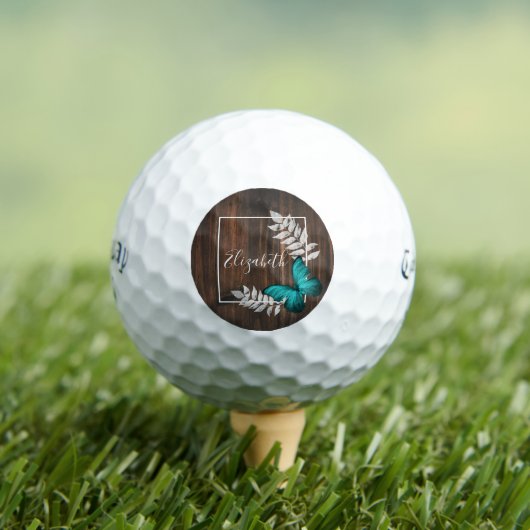Balles De Golf Boules de golf de papillon Turquoise rustique (T-shirt Insitu)