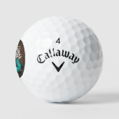 Balles De Golf Boules de golf de papillon Turquoise rustique (Logo)