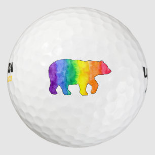 Balles De Golf Boules de golf d'ours d'aquarelle de lavage
