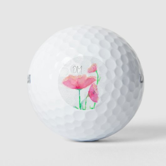 Balles De Golf Boules de golf florales roses personnalisées (Devant)
