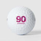 Balles De Golf Boules de golf modernes 90e anniversaire initiales (Devant)