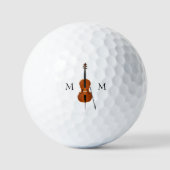 Balles De Golf Boules de golf Monogramme Conception de violoncell (Recto)