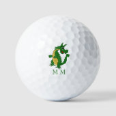 Balles De Golf Boules de golf Monogramme Green Dragon Design (Recto)