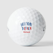 Balles De Golf Boules de Golf Monogramme Hell Yeah Merica - Cadea (Recto)