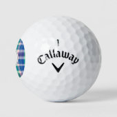 Balles De Golf Boules de golf Monogrammed Preppy PInk Plaid Bleu (Logo)