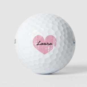 Balles De Golf Boules de golf personnalisées avec coeur rose mign