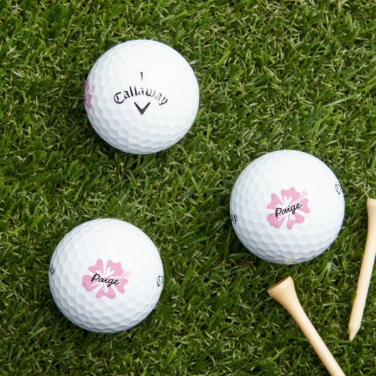 Balles De Golf Boules de golf personnalisées avec fleur d'Hibiscu (Herbe in situ)