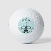 Balles De Golf Boules de golf turquoise Tour Eiffel (Devant)