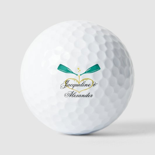 Balles De Golf Bouteilles Champagne Mariage Thème Golf Balls (Recto)