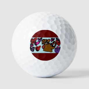 Balles De Golf Boxer Coeurs Café à deux tons Mug Boîte en bois Si