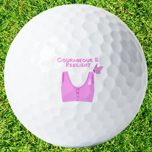 Balles De Golf Bra de cancer du sein courageux et résilient
