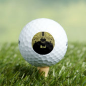 Balles De Golf BRAD ~ OR ET NOIR Design fractal ~ (T-shirt Insitu)