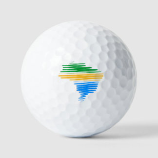Balles De Golf Brésil carte frontière avec drapeau brésilien coul