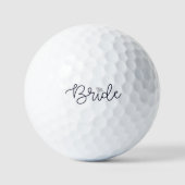 Balles De Golf Bride noir moderne Script Diamond (Recto)