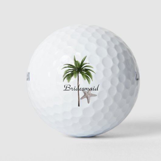 Balles De Golf Bridesmaid Beach Palm Tree Mariage Golf Balls (Devant)